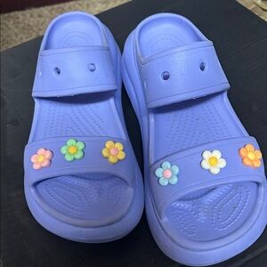 CROCS purple platforms